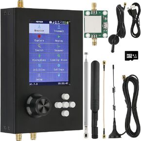 Portapack H2، جهاز إرسال واستقبال راديو بشاشة TFT 3.2 بوصة 1 ميجاهرتز - 6 جيجاهرتز، إعادة الالتقاط لراديو SDR للاتصالات، مجموعة راديو محددة بالبرمجيات مع هوائيات، بطارية قابلة لإعادة الشحن، مكبر للصوت، بطاقة TF سعة 4 جيجابايت
