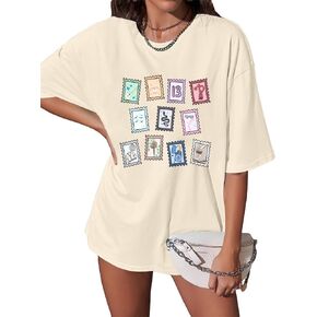 Oversized Country Music Album Shirts Women Concert T-Shirt Vintage Funny Stamp Graphic Tee Music Lovers Short Sleeve Tops