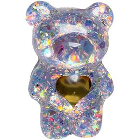 Purple Mobile Phone Finger Stand Cute Bear Doll Phone Holder Griptok Support Comfortable Grip Anti-Slip Creative Flexible Light Cell Phone Stands 3D Laser Phone Griptok Folding Accessories,Holders