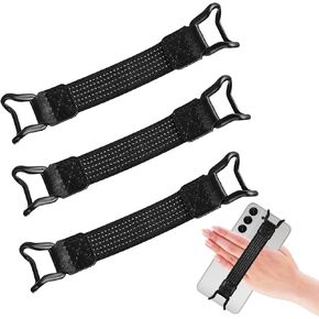 Mobile Phone Security Hand Strap Holders Mobile Phone Grip Straps with Clip Handheld Drop Prevention Elastic Bundle Grip Belts Phone Accessory for Kindle and Most Smartphones(3 Pcs)