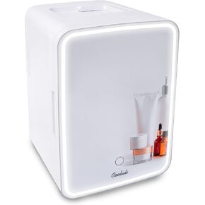 Cooluli 10L Mini Fridge for Bedroom, Car, Office Desk & Dorm - Portable Thermoelectric Cooler & Warmer for Food, Drinks, Skincare - AC/DC Refrigerator with Glass Front, Black