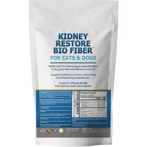 Bio Fiber for Cat & Dog Kidney Support, Kidney Pet Health Supplement, Cat Kidney Support & Kidney Support for Dogs, Renal Support Dog, Add w/Renal Food, Support Normal Kidney Function - 60 Servings