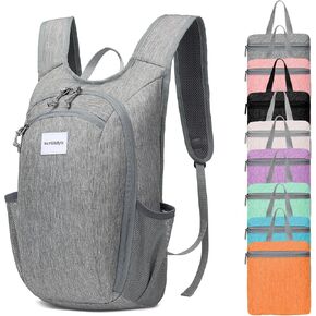 Hiking Backpack 10L Lightweight Packable, Small Foldable Outdoor Bag, Hiking Bag, for Travel, Cycling, Hiking, Black/Gray/Pink
