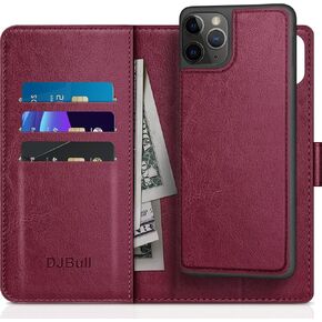 for iPhone 11 Pro Max 2-in-1 Detachable Wallet case with Credit Card Holder【RFID Blocking】,Flip Folio Book PU Leather Protective Cover Women Men for Apple 11ProMax Phone case Wine Red