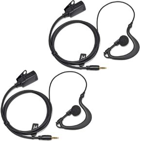 TWAYRDIO Earpiece with Mic for Cobra Walkie Talkie, Two Way Radio Ear Piece Headset with Soft G Shape Ear Hook for Cobra ACXT145 ACXT1035R ACXT545 ACXT390 ACXT345 CXT195, Pack of 2