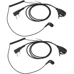2pack K1 سماعة أذن مع ميكروفون PTT، سماعة أذن داخل الأذن لـ Baofeng UV-5R UV-82 UV-82HP BF-888S BF-F8HP AR-152 Arcshell Retevis RT17 RT18 RT19 RT21 RT22 RT27 RT68 RB26 H-777 أجهزة راديو كينوود ثنائية الدبوس