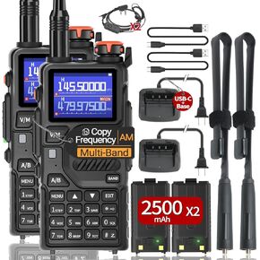BAOFENG UV-5R Upgrade K5PLUS Ham Radio Long Range Handheld UV-K5 Walkie Talkies Long Distance Two Way Radio Copy Frequency,AM,USB-C Charging with Tactical Antenna,2Pack