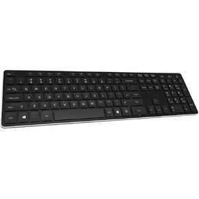 2.4G Wireless Keyboard with Cover/Protector Skin, Soft Touch Quiet Computer Keyboard,Full Size Flat Keyboard, Low Profile Silent Keyboard with US Layout (QWERTY) for Mac & Windows, Silver