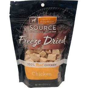SIMPLY NOURISH Freeze Dried Chicken Dog Treat - 5 Ounce Bag