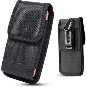 Universal Phone Holster - Large Cell Phone Pouch, Nylon Phone Case with Clip to Belt Loop Fit Most Smartphones for iPhone Samsung and More