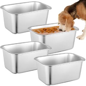 4 Pcs Large Dog Water Bowls, 2.64 Gallons Stainless Steel Dog Bowl, Large Capacity Pet Food Bowl Water Dish, Metal Pet Bowls Rust Resistant Large Capacity for Pets Dogs