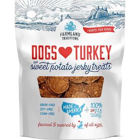 Farmland Traditions Filler Free Dogs Love Turkey & Sweet Potato Premium Jerky Treats for Dogs, 48 oz Bag