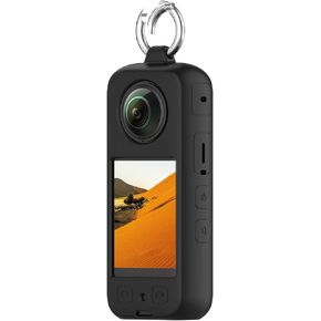 Disscool Case Cover Compatible with Insta360 X3 Soft Anti Drop Silicone Replacement Protective Cases Camera Accessories(Black)