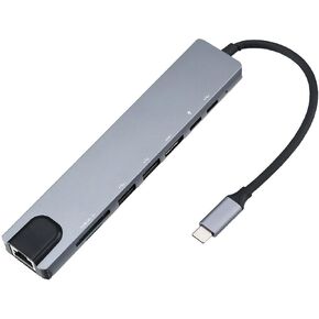 8 in 1 4K Multiport Type C to USB-C HDMI Adapter USB 3.0 Cable Hub