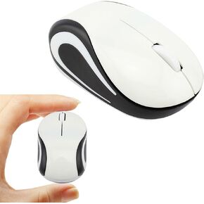 Mini Wireless Mouse, Small Kids Mouse for Home School,Portable Travel Mouse Wireless with USB Receiver, 3 Buttons,for Laptop、 PC Computer(Black)