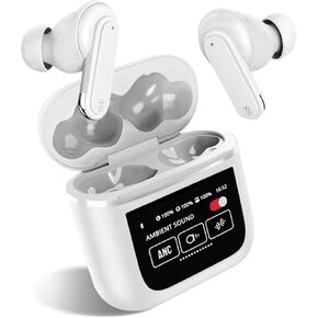 Wireless Earbuds Bluetooth Headphones 40H Play Time 5.4 Bluetooth with Charging Case,Touch Control,IPX7 Waterproof Sweat-Proof Earphones, LED Power Display,in-Ear Headphones for Android/iOS - White