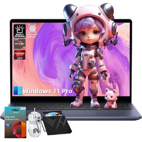 Dell Inspiron 2-in-1 Touch Laptop - 14" FHD + Touchscreen, AMD Ryzen 5 8640HS Processor, 16GB DDR5 RAM, 1TB SSD, Backlit Keyboard, Windows 11 Pro & Office Lifetime License & Accessories