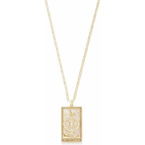 قلادة Rocksbox The Moon Tarot Card CZ - قلادة سلسلة ذهبية للنساء - طلاء ذهب عيار 14 قيراط مع كريستالات CZ - مجوهرات عالية الجودة - 20 بوصة مع موسع in Kuwait