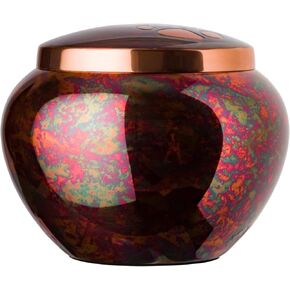 Pet Urn - Memorial Cremation Pet Urns for Dog and Cat Ashes, Hand Carved Mia Series Urn for Pets up to 40lbs (Medium, Cloud White, Pewter Paw)