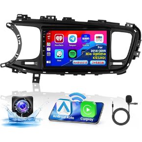 2+64G Android 13 CarPlay Car Stereo Radio for Kia Optima K5 (LHD) 2014-2015, 9'' HD Touch Screen Compatible with Android Auto, AHD Backup Camera, Mirror Link, GPS, WiFi, FM RDS