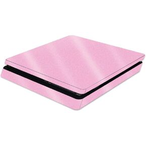 MightySkins Glossy Glitter Skin for Sony PS4 Slim Console - Pink | Protective, Durable High-Gloss Glitter Finish | Easy to Apply, Remove, and Change Styles | Made in The USA