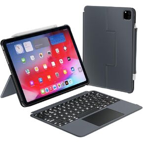 حافظة ماكالي آيباد إير مقاس 11 بوصة مع لوحة مفاتيح (M2، 2024) | حافظة iPad 11 Pro مع لوحة مفاتيح (2022/2021/2020/2018) - لوحة مفاتيح بإضاءة خلفية قابلة للفصل مع لوحة تتبع كبيرة، حامل متعدد الرؤية، حامل أقلام Apple