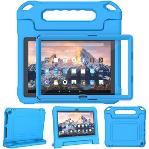 Kids Case for Amazon Fire 10 Pro/10 Plus/HD 10 Tablet(13th/11th Generation, 2023/2021 Release), Durable Shockproof Protective Cover with Screen Protector for Kindle Fire HD 10 Tablet, Pink