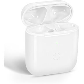 Wireless Charging Case Compatible with AirPod 2 1, Charger Case Replacement for Charging Case with Bluetooth Pairing Sync Button, No Earbuds,White