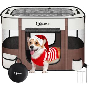 Dog Playpen,Cat Pet Puppy Pen,Portable Playpens for Dogs Indoor Outdoor Travel Camping Use,Foldable Dog Kennel Tent Crate for Rabbit Small Animals with Carrying Case (Pink, Small)