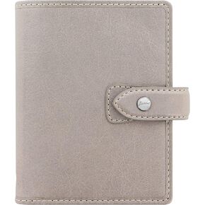 Filofax Malden Organizer, Pocket Size, Stone - Tactile, Full-Grain Buffalo Leather, Six Rings, Cotton Cream Week-to-View Calendar Diary, Multilingual, 2025 (C025812-25)