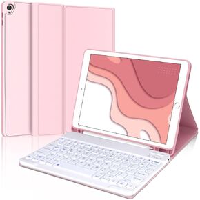 iPad 9th Generation Case with Keyboard 10.2 inch, Detachable Wireless Bluetooth Keyboard, Slim Folio Cover with Pencil Holder for iPad 8th/7th Gen/iPad Air 3rd Gen, Blue