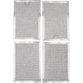 Supplying Demand WB02X32793 WB02X25388 4 Pack Microwave Aluminum Grease Filter Replacement 5 x 7-5/8 x 3/32 Inches