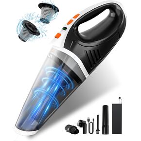Handheld Vacuum Cordless, 15000Pa Small Car Vacuum Cleaner High Power, 2-Speed Portable Brushless Hand Vacuum with LED Light, Rechargeable Mini Hand Held Vacuum for Car Home Office Pet