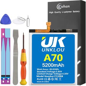 Galaxy A70 Battery, [Upgraded] 5200mAh Li-Polymer EB-BA705ABU Replacement Battery for Samsung Galaxy A70 A705 SM-A705 with Repair Tool Kit [24 Month Service]