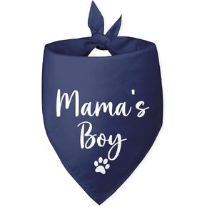 Mama's Boy Dog Bandana Funny Cute Blue Dog Bandana Mothers Day Birthday Christmas Photo Prop Pet Scarf Accessories for Pet Dog Lovers Dog Mom Gifts