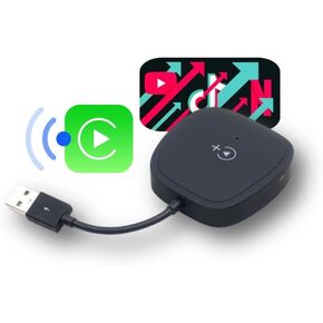 Wireless Carplay Adapter Built in YouTube Netflix,Carplay Wireless Magic Box for Wired CarPlay to Wireless Support YouTube Netflix Tiktok Video Play Easy Plug and Play Black