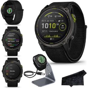 Garmin Enduro 3 Ultraperformance GPS Smartwatch | Extreme Battery Life, Detailed Mapping, LED Flashlight, Solar, Touchscreen, for Running and Fitness | with Signature Series Power Bundle