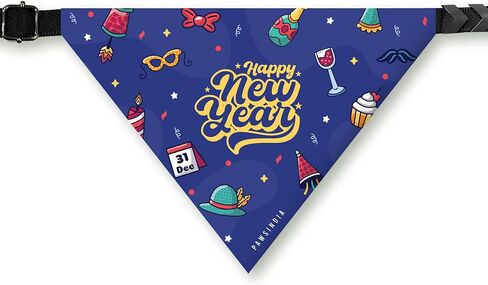 Dog Bandana Suitable for Medium and Large Dogs, Featuring an Iconic Design and Expertly Crafted from Premium Fabric to Ensure Proper Air Circulation (Happy New Year) in Saudi Arabia