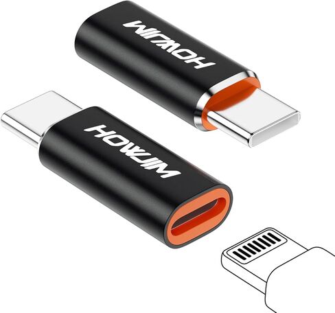 Lightning to USB C Adapter 2 Pack,PD27W/66W Fast Charging&Transfer,Lightning Female to USB C Male,Type C Charger Converter Cable for i-Phone 15 16 Series,i-Pad,G-alaxy,P-ixel,Not for A-udio/OTG Black in Saudi Arabia