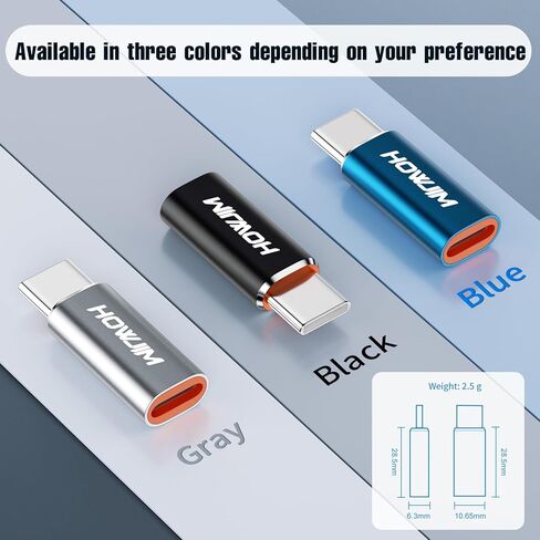 Lightning to USB C Adapter 2 Pack,PD27W/66W Fast Charging&Transfer,Lightning Female to USB C Male,Type C Charger Converter Cable for i-Phone 15 16 Series,i-Pad,G-alaxy,P-ixel,Not for A-udio/OTG Black in Saudi Arabia