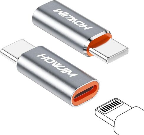 Lightning to USB C Adapter 2 Pack,PD27W/66W Fast Charging&Transfer,Lightning Female to USB C Male,Type C Charger Converter Cable for i-Phone 15 16 Series,i-Pad,G-alaxy,P-ixel,Not for A-udio/OTG Black in Saudi Arabia