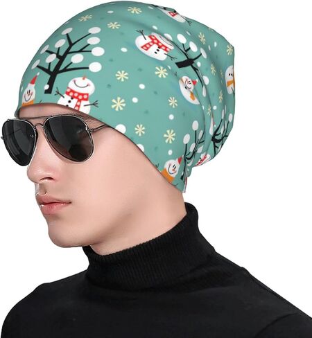 Christmas Beanie Hat Adult Skull Cap Warm Slouchy Knit Hat Chemo Cap Cancer Headwear for Men Women in Saudi Arabia