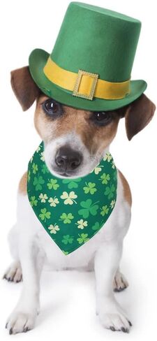 Happy Saint Patricks Day Dog Bandanas 3 Pack، Lucky Shamrock Irish 3 أوراق البرسيم الأخضر باندانا مثلث وشاح قابل للتعديل الحيوانات الأليفة المرايل منديل مجموعة زي اكسسوارات الزينة للكلاب القطط الحيوانات الأليفة in Saudi Arabia