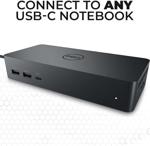 حزمة محطة الإرساء UD22 من Dell - تشتمل على Dell Universal Dock UD22 وكابل HDMI وإيثرنت ومحول طاقة بقدرة 130 وات - قاعدة إرساء للكمبيوتر المحمول USB-C - حل اتصال فعال (متجدد) in Saudi Arabia