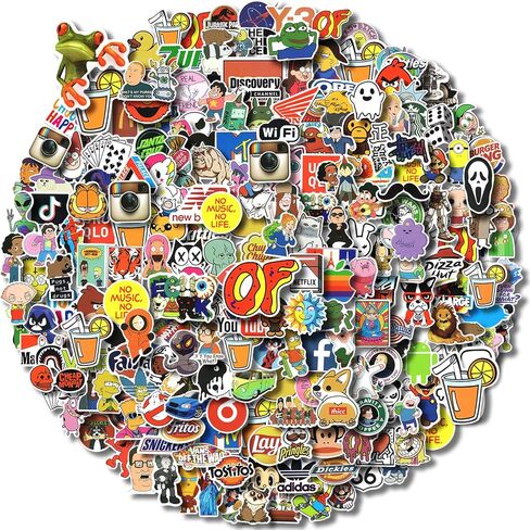 300PCS Cool Stickers for Adults,Waterproof Vinyl Stickers for Laptop,Skateboard,Helmet, Luggage,Water Bottles,Brand Stickers for Adults Teens in Saudi Arabia
