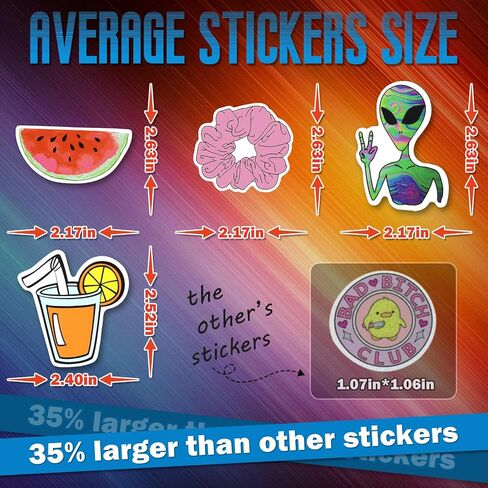 300PCS Cool Stickers for Adults,Waterproof Vinyl Stickers for Laptop,Skateboard,Helmet, Luggage,Water Bottles,Brand Stickers for Adults Teens in Saudi Arabia