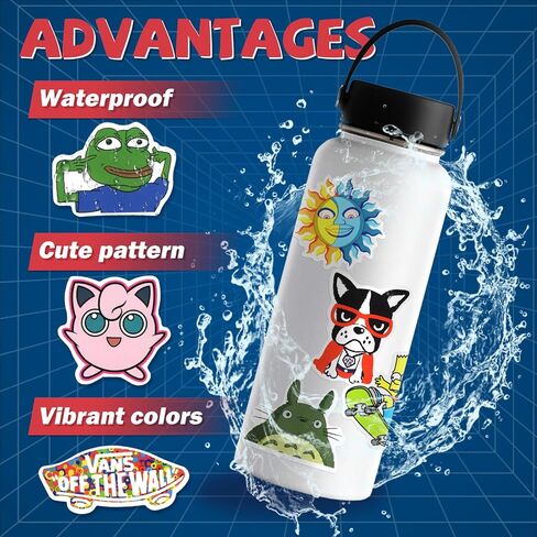 300PCS Cool Stickers for Adults,Waterproof Vinyl Stickers for Laptop,Skateboard,Helmet, Luggage,Water Bottles,Brand Stickers for Adults Teens in Saudi Arabia