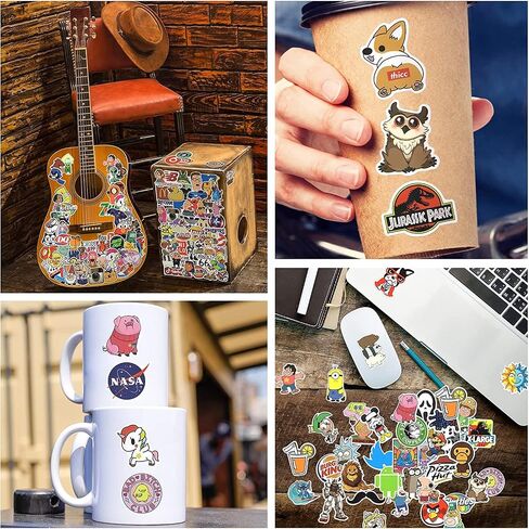 300PCS Cool Stickers for Adults,Waterproof Vinyl Stickers for Laptop,Skateboard,Helmet, Luggage,Water Bottles,Brand Stickers for Adults Teens in Saudi Arabia