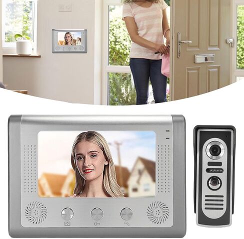 Wired Video Intercom System, 7" Doorbell Door Phone System, Waterproof HD Door Cam Kits with 12 Ringtones, Support Monitoring Unlock IR Night Vision for Villa Home Office Apartment in Saudi Arabia
