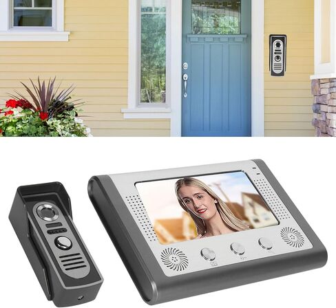 Wired Video Intercom System, 7" Doorbell Door Phone System, Waterproof HD Door Cam Kits with 12 Ringtones, Support Monitoring Unlock IR Night Vision for Villa Home Office Apartment in Saudi Arabia